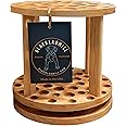 BlackLabMill Rotating Paint Brush Holder - Handmade Paint Brush Holder Rotating Art Supply Organizer – Large Capacity Cherry Hardwood Brush Organizer for Desk, Arts and Crafts