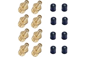 Ulifebet 8 Pcs Schrader Valve Adapters, 1/4" NPT Brass, Valve Adapter, HOSE_PIPE_FITTING, 1/4 inch NPT, 8 Pieces
