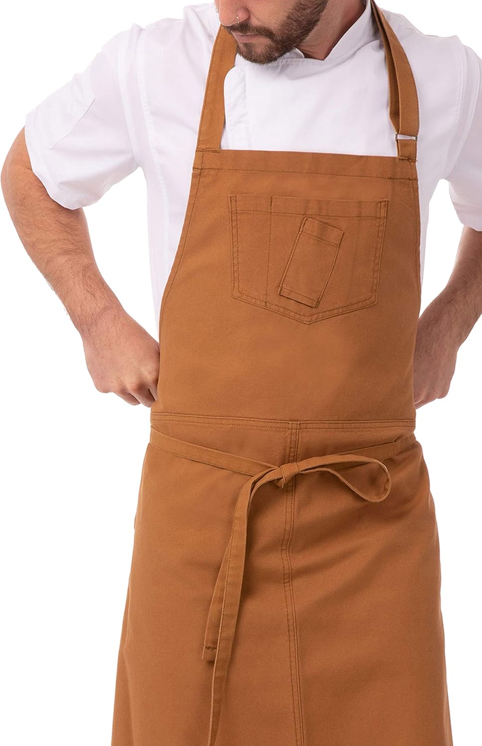 Chef Works Unisex Rockford Chefs Bib Apron, Nutmeg, 0: Clothing