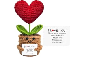 GIFTSFU Gifts for Girlfriend Boyfriend Wife Husband - I Love You, Handmade Emotional Support Crochet Funny Small Positive Heart Flower Doll for Women Wife Birthday Gifts