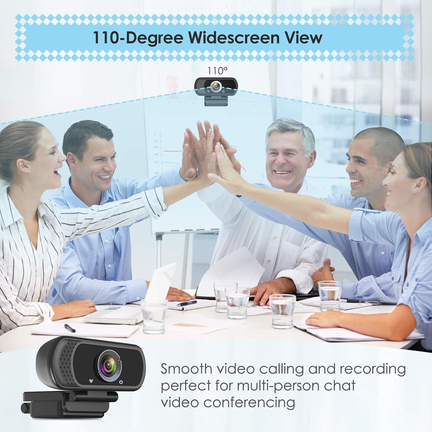 Webcam HD 1080p Web Camera, USB PC Computer Web cam with Microphone - Image 4