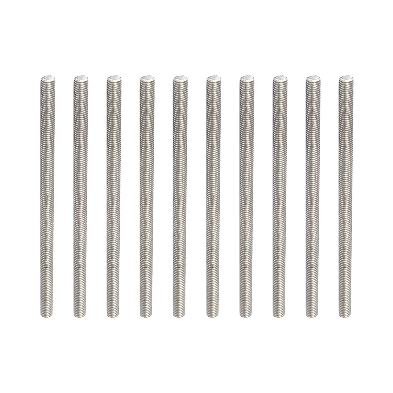 Rebower Fully Threaded Rod 304 Stainless Steel Rod Bar Studs, [for Hanger and U-Bolts] - M5 x 120mm Male Threaded /Silver/10Pack — image 1