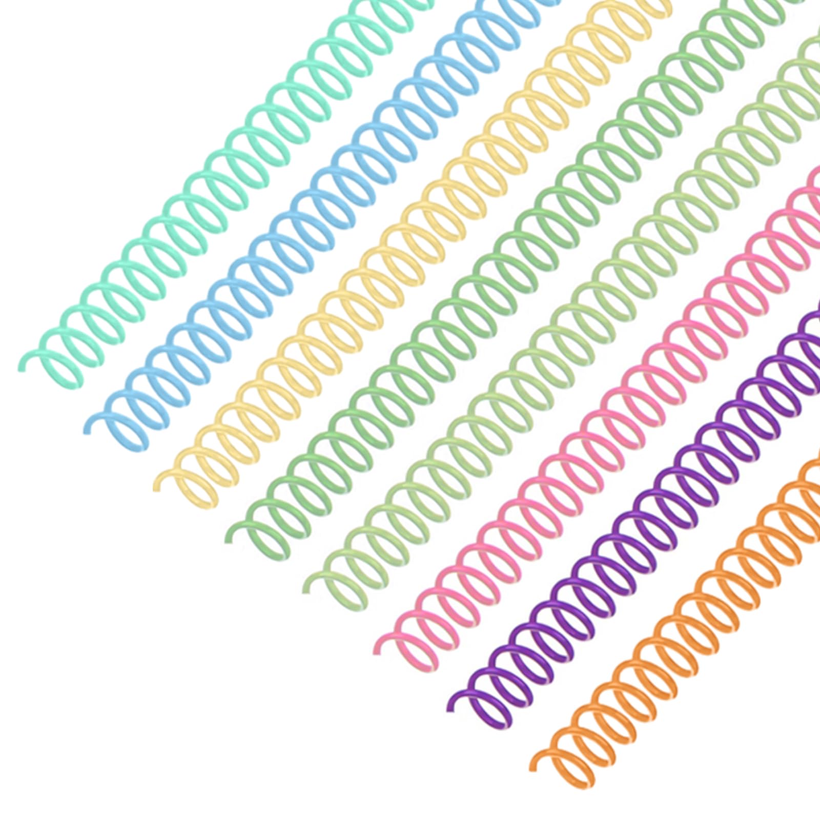 Photo 1 of 120 Pack Plastic Spiral Binding Coils Binder Binding Spirals Rings Multi Size Spiral Binding Wire Combs Spines Coils, 4:1 Pitch (Colorful, 1/4 Inch)