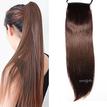 Amazon Com Viviabella Long Straight Ponytail Unprocessed Human