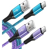 C Charger Cord Fast Charging USB Type C Cable Android Charger Cables 6FT | 2Pack for Samsung Galaxy S26 S25 S24 S23 S22 S21 S20 Ultra S20+ Note 20 10 S10 S9 Plus A12 A11 A52 Google Pixel 6 5 4 4a 3a