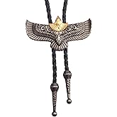 GelConnie Native American Bolo Tie Rodeo Cowboy Leather Necktie Western Necklace Costume Accessories for Men,Women