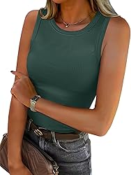 ANRABESS Womens Sleeveless High Neck Tank Tops