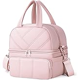 Vuudh Lunch Bag for Women, Double Deck Insulated Lunch Box, Quilted Puffer Lunch Tote Bag, Lightweight, Leakproof, Durable & Reusable Large Lunch Coller for Work Picnic Travel