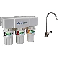 Aquasana 3-Stage Under Sink Water Filter System - Kitchen Counter Claryum Filtration - Filters 99% Of Chloramine…