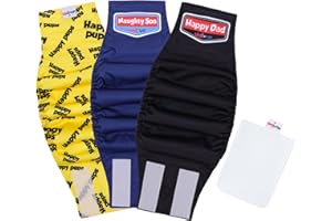 UNIPUP Washable Belly Band for Male Dogs,Pack of 3 High Absorbing Male Dog Diapers & Adjustable Strap Reusable Male Puppy Wraps for Medium Large Dogs U-DM08L