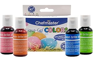 Chefmaster - Easter Liqua-Gel Food Coloring Kit - Easter Egg Dye - 4 Pack of 2.8oz Bottles - Vibrant Easter Colors, Easy To Use and Clean, Colors Won’t Fade or Bleed - Made in the USA