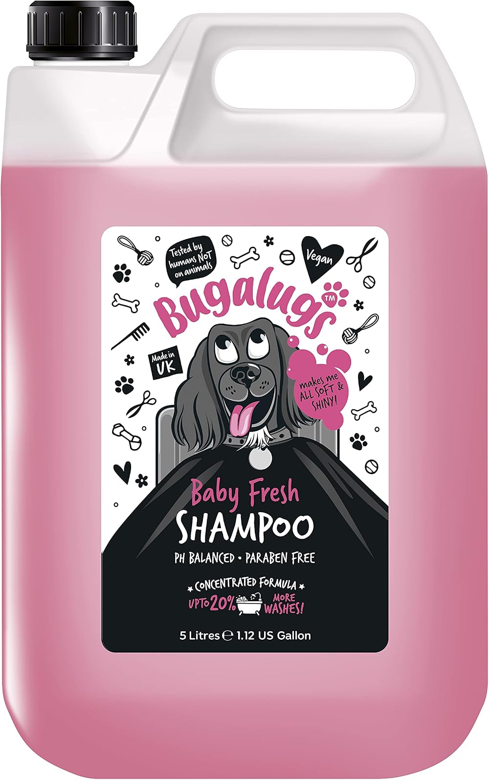 BUGALUGS Baby Fresh Dog Shampoo 5 Litre Vegan Puppy Puppy Shampoo