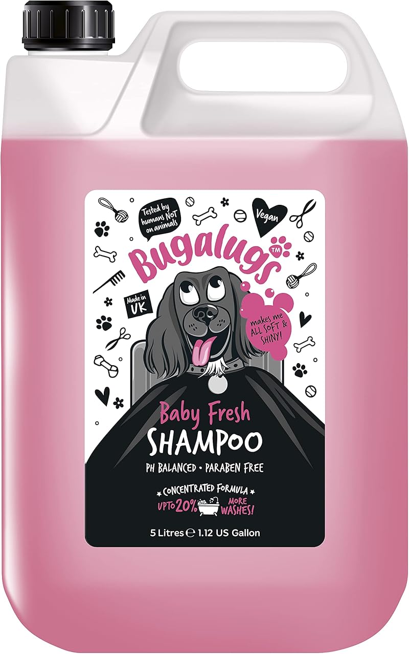 BUGALUGS Baby Fresh Dog Shampoo 5 Litre Vegan Puppy Puppy Shampoo