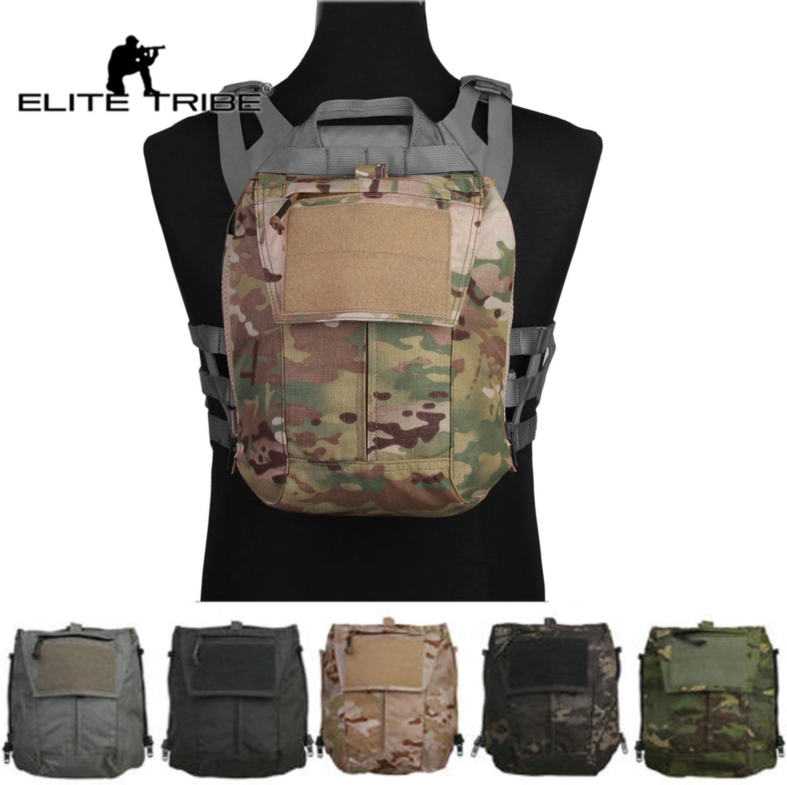 Tactical Pouch Zip-ON Panel for Vest Plate Carrier AVS JPC2.0 CPC Gear