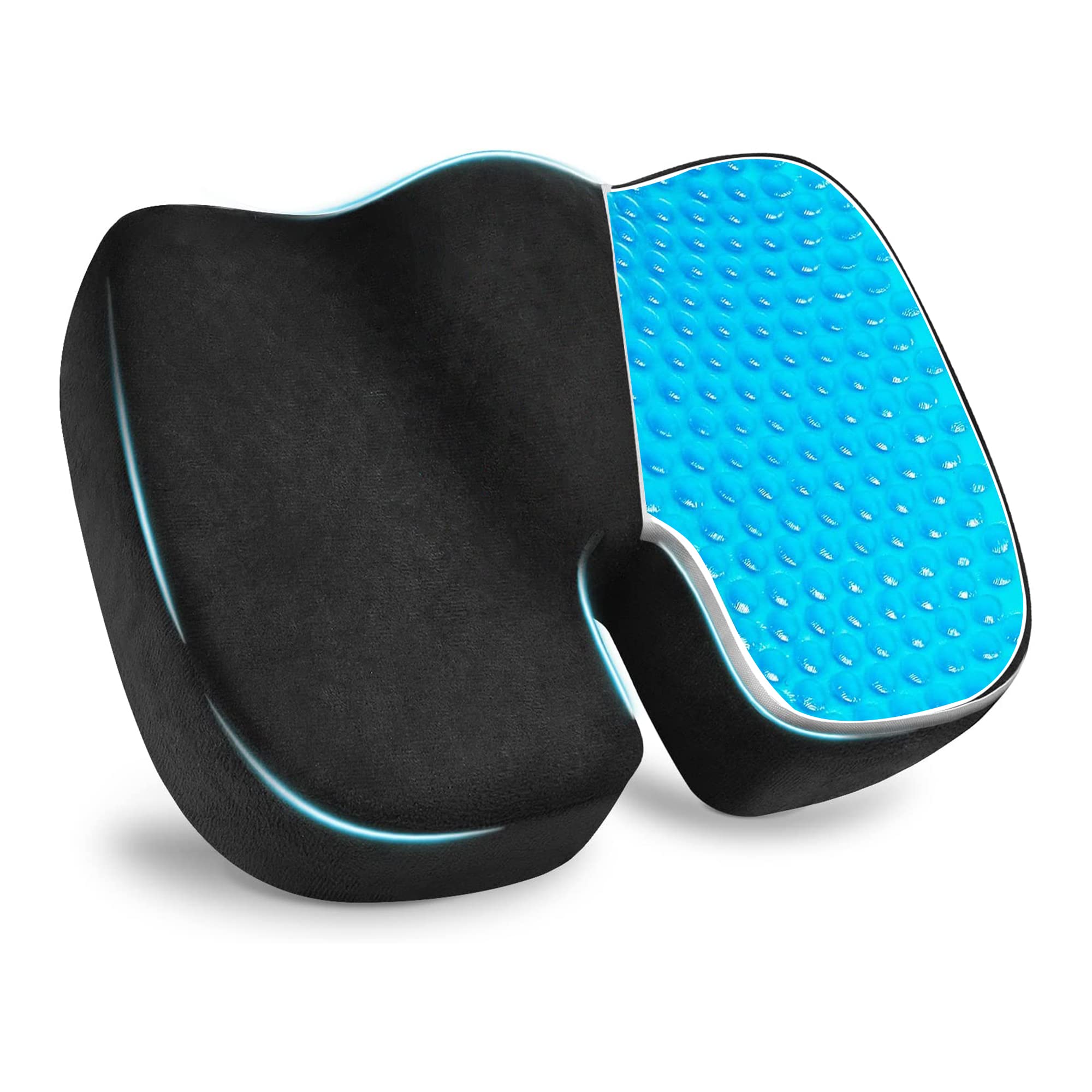 Photo 1 of Gel Seat Cushion with Premium Memory Foam Orthopedic U Cooling Chair Cushions for Pain Relief - Ergonomic Coccyx Cushion Sciatica Butt Pillow for Wheelchair Mobility Office & Car Use