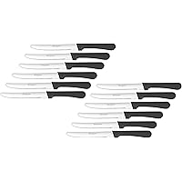 Cuisinox Steak Knife, Set of 12, Black