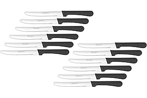 Cuisinox Steak Knife, Set of 12, Black