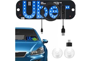 Zerikwon Led Light Signs for Car, Taxi Windshield Light Sign, Car LED Sign with Suction Cups Touch Dimmer on Window, with Illuminated Taxi Logo USB Switch Cable for All Cars Type-C Adapter(Blue)