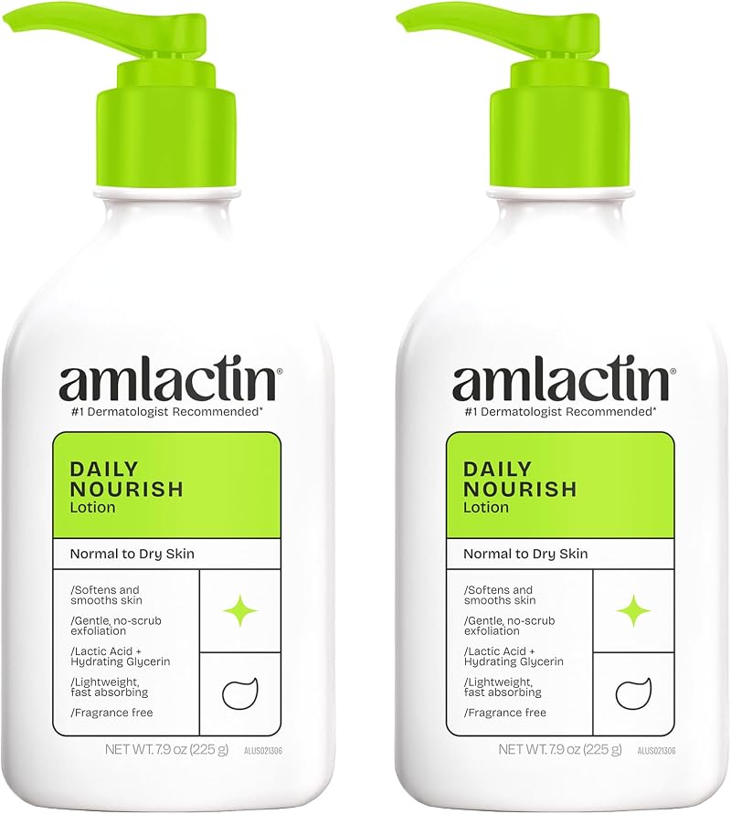AmLactin Daily Moisturizing Body Lotion Twin Pack 2 x 7.9 oz Paraben Free