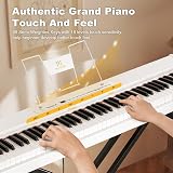 MUSTAR Digital Piano 88 Keys Semi-Weighted with Stand White 800 Tones 80 Demo view 8