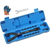 GEAROLL 15PCS Pulley Holder Tool Kit, Universal Pin Spanner Wrench Set, 1/2" Drive Ratchet Adjustable Spanner Wrench with Variable Pins fits Camshaft Pulleys, Fan Clutch Removal Wrench Tool