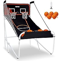 VEVOR Foldable Basketball Arcade, 2 Player Indoor Basketball, Home Dual Shot Sport With 5 Balls, 8 Game Modes, Electronic Sco