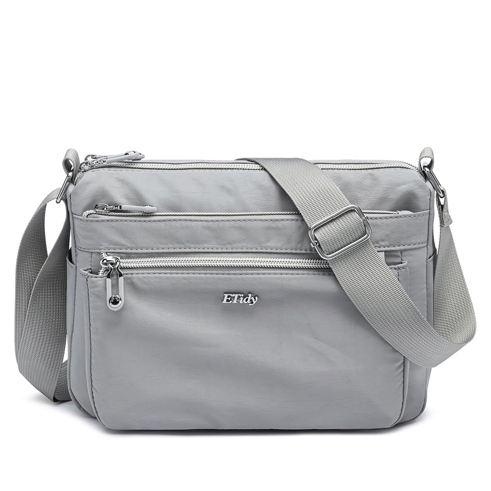 Photo 1 of ETidy Casual Nylon Shoulder Bag For Women Waterproof Lightweight Crossbody Purse Hobo Bag (Light Grey Upgrade)