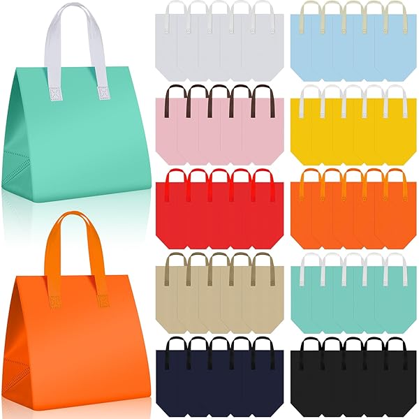 Bulk Food 100 Pcs Insulated Take Away Bags, Disposable Lunch Bags