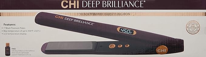 deep brilliance black titanium hairstyling iron