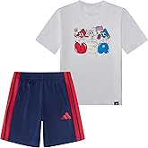 adidas baby-boys Two-piece Short Sleeve Printed Graphic T-shirt and Shorts Clothing Set