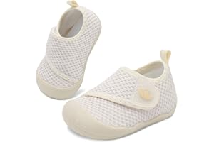 JIASUQI Baby First Walking Shoes Wide Infant Sneakers Lightweight Newborn Crib Shoe Barefoot Slip On Toddler Shoes