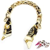 Xiazw Elegant Silk Scarf Metal Purse Handle Strap Handbag Chain Replacement Accessories Decoration