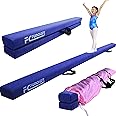FC FUNCHEER 8FT Folding Balance Beam -Gymnastics Floor Beam -Gymnastics Equipment for Kids,Wood core- Anti-Slip Bottom and Carrying Bag for Home