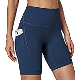 IUGA Biker Shorts Women Tummy Control 8" Workout Gym High Waisted Running Yoga Compression Spandex Shorts Women with Pockets
