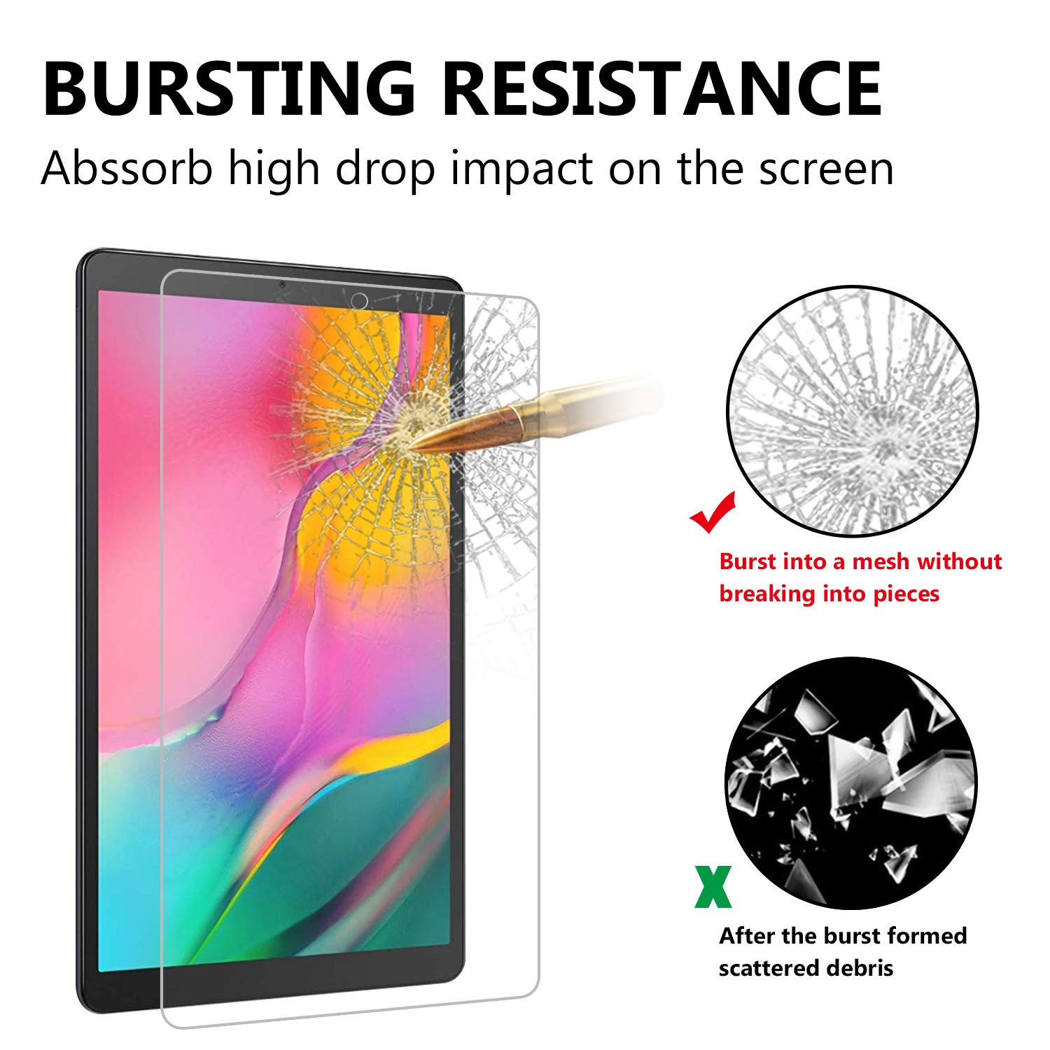 For Samsung Galaxy Tab A 8.0 2019 SMT290 T295 Tempered Glass Screen