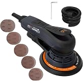 MAXXT Electric 2.5mm Random Orbital Sander Brushless 350W 3A Multi-function Variable Speed Electric Corded Orbital Sanders Machine with 10 Sanding Paper for Woodworking (R7303-2.5mmOrbit)