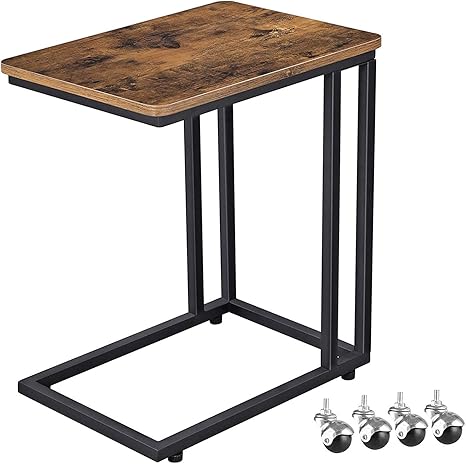Amazon Vasagle サイドテーブル ソファ ナイトテーブル 広い天板 キャスター付き 幅50ｘ奥行35ｘ高さ60cm 耐荷重kg 質感良い ヴィンテージ Lnt50zv1 サイドテーブル オンライン通販