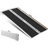 VEVOR Portable Wheelchair Ramp, 6 ft 800 lbs Capacity, Non-Slip Aluminum Folding Threshold, Foldable Mobility Scooter Ramp, H