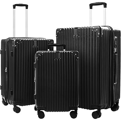 Amazon.com | ZXMOTO 3 Piece Hardside Luggage Set, Hardshell