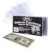 BCW Semi-Rigid Currency Holders for Regular Bills, Clear PVC 50 Count | Protects paper money, mailing friendly, slim profile, strong welds, reduced movement, easy viewing