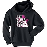 Threadrock Big Girls' Eat Sleep Dance Repeat Youth Hoodie Sweatshirt