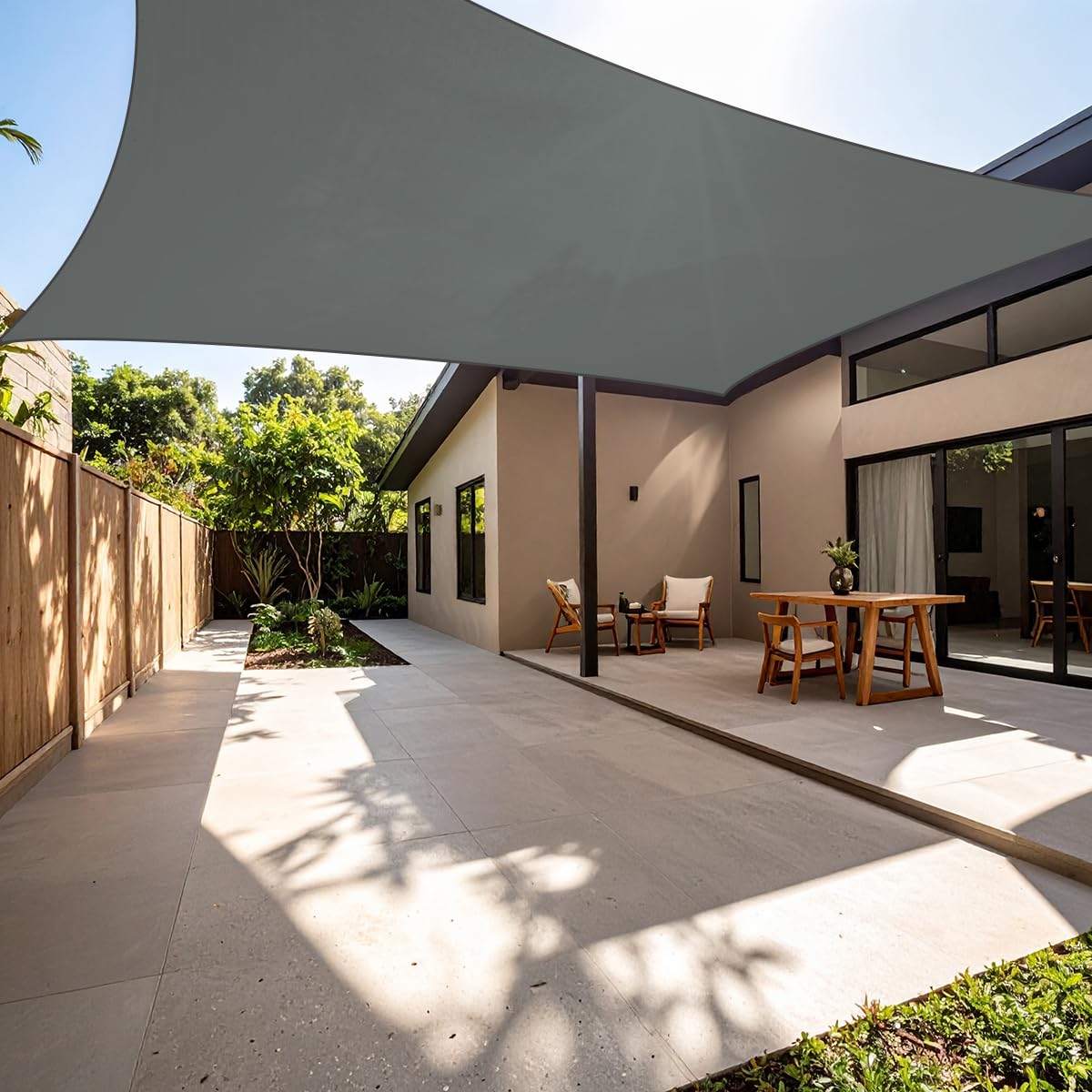 Green Bay Sun Shade Sail Garden Patio Yard Party Sunscreen Awning Canopy 98% UV Block Rectangle Anthracite
