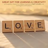 ASPIRE UK 200 Wooden Alphabet Letter Tiles Scrabble Style Spelling Phonics view 5