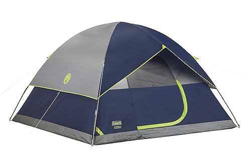 Coleman Sundome Camping Tent, 2/3/4/6 Person Dome Tent with Easy Setup, Included Rainfly and Weathertec Floor to Block Out Water, 2 Windows and 1 Ground Vent for Air Flow with Charging E-Port Flap
