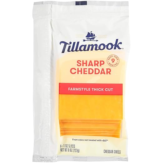 Tillamook Sharp Cheddar Cheese Slices, 8 oz (Packaging May Vary