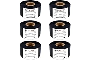 6 Rolls 30mm x 100m Black Hot Stamping Foil Thermal Transfer Ribbon Resin for Coder Printer Machine, Black Color Ribbon for C