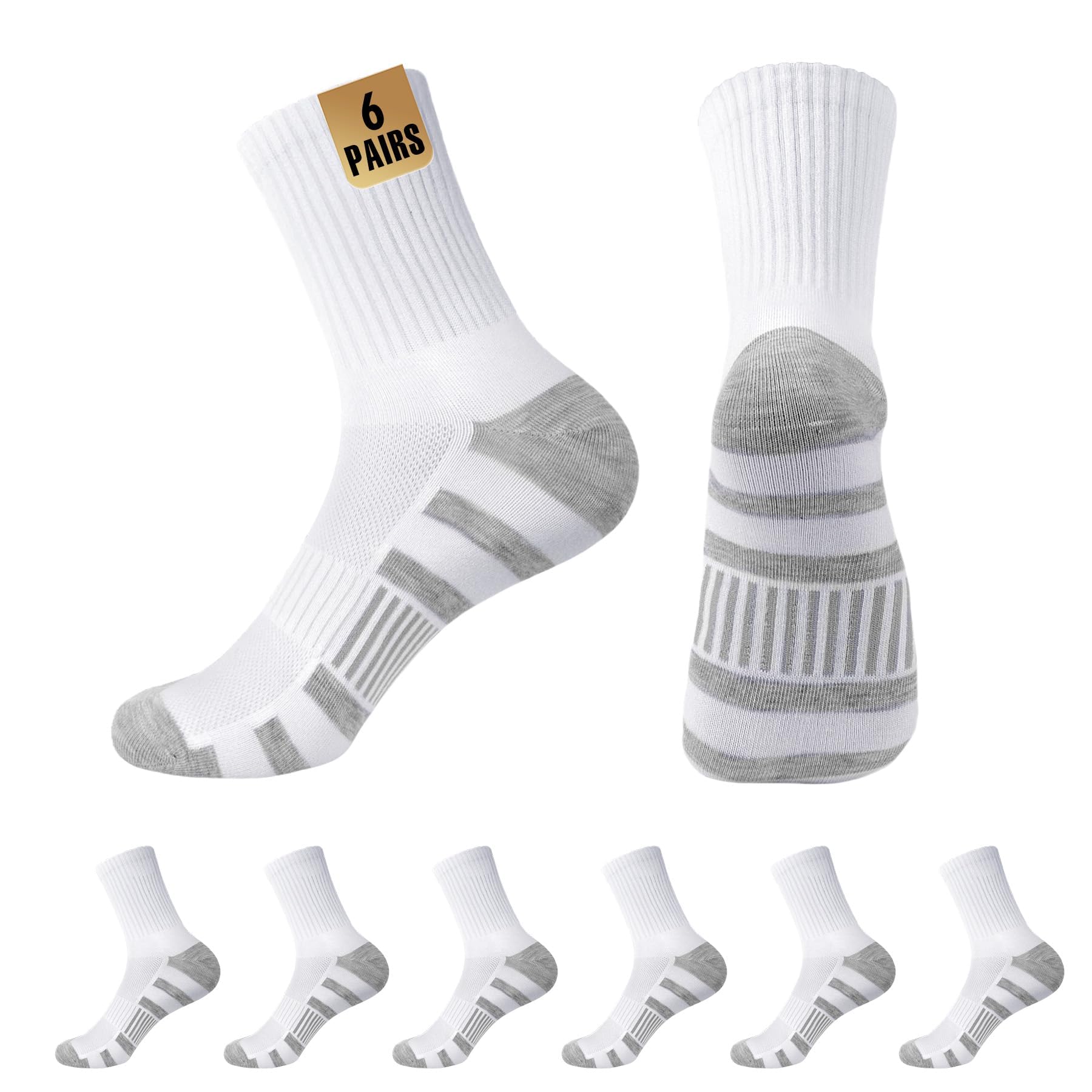 MUQU Mens White Quarter Socks - Thin Athletic