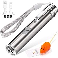 Laser Pointer For Cats Interactive Dog Toy USB Rechargeable – 3 Mode Red Light | Flashlight | UV Light | Pet Training Exercise Tool With A Squeaky Mouse