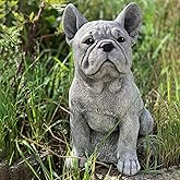 Yosoo Dog Statue, French Bulldog Statue Garden Animal Sculpture for Garden Decoration Outdoor Lawn Gnome Yard Art (Picture Color 2)