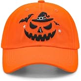 Waldeal Halloween Pumpkin Face Hat for Men and Women | Adjustable Spooky Season Cap for Men Women, Funny Party Hat Orange